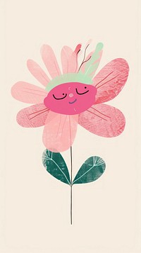 Cute flower character illustration drawing nature sketch.