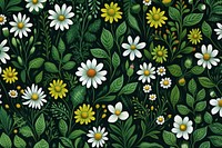 Cute flowery green background backgrounds pattern plant.