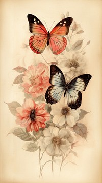 A butterflies and flower butterfly painting pattern.