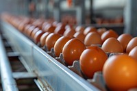 Eggs at chicken farming production line food repetition freshness.