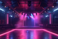 Empty neon club stage nightclub light disco.