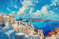 Fascinating beautiful greece santorini blue sky architecture.