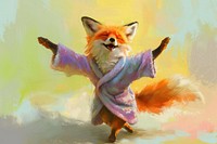 Fox in a terry bathrobe mammal animal representation.