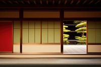 Japanese house wall door architecture reflection.