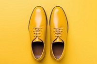 Oxford leather shoes yellow footwear shoelace.