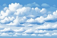 Cross stitch blue sky cloud backgrounds outdoors.