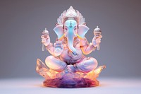 Ganesha half body sculpture representation spirituality cross-legged.