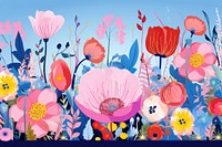 Memphis design of flowers backgrounds outdoors painting.
