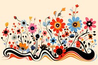 Memphis design of flowers backgrounds painting pattern.