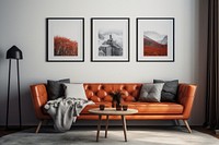 A cozy living room architecture furniture painting.