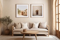 A cozy living room architecture furniture painting.