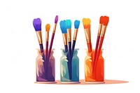 Paint brushes in a vase white background paintbrush creativity.