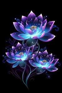 Lotus flowers pattern purple plant.