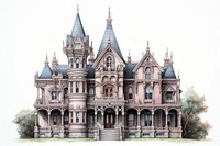 Sculpture Gothic mansion architecture building castle.