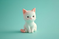 Pastel polymer clay style of a animal doll mammal kitten pet.