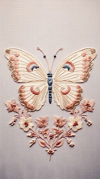 A butterfly with flower in embroidery style pattern accessories creativity.