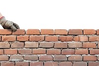 Worker build a brick wall backgrounds white background architecture.