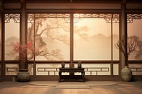 Chinese Style room window plant spirituality.