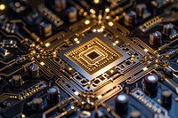 Quantum computer chip electronics motherboard technology.