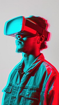 Anaglyph man with vr glasses photography portrait adult.