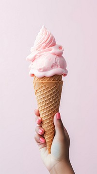 Ice cream cone dessert food freshness.