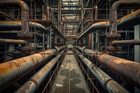 Industrial pipes of oil refinery plant factory architecture technology.