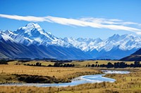Beutiful mountains in New Zealand landscape outdoors nature.