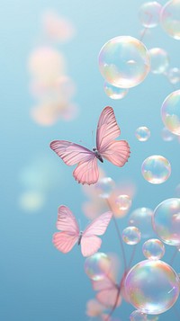 Bubble and butterflies and flowers outdoors nature petal.