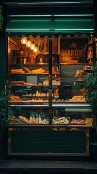 Baguette shop bakery food architecture.