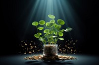 Build coin money growth plant leaf achievement.