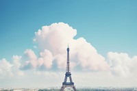 Eiffel tower with cloud architecture building landmark.
