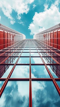 Photography of office building sky architecture outdoors.