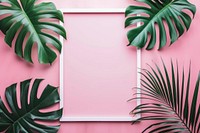 Pink summer tropical background vector leaf backgrounds plant.