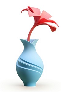 A flower in a vase art white background creativity.