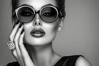 Fashion model sunglasses portrait accessories.