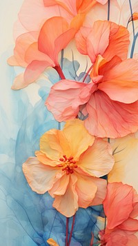 Tropical flowers abstract painting petal.