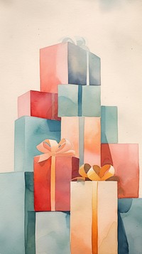 Christmas gifts abstract paper art.