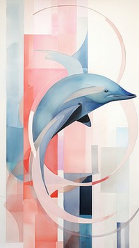 Dolphin jumping painting fish art.