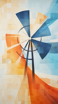 Dutch windmill abstract painting shape.