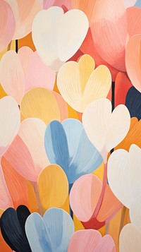 Pastel flowers abstract painting art.