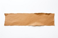 Brown paper torn white background crumpled.