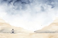 Penguin watercolor minimal background penguin outdoors painting.