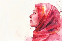 Hijab painting portrait hijab.