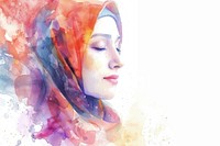 Hijab portrait painting art.