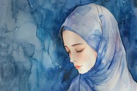 Hijab portrait painting adult.
