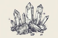 Gemstone sketch mineral drawing.