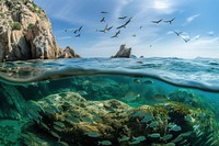 Mediterranean sea underwater rock fish.