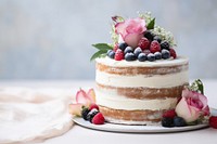 Wedding cake dessert berries flower.