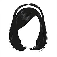 Black bob hairband hairstyle white background front view.