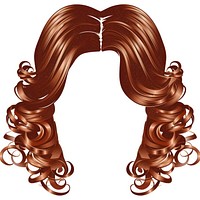 Girl brown curly hair hairstyle wig white background.